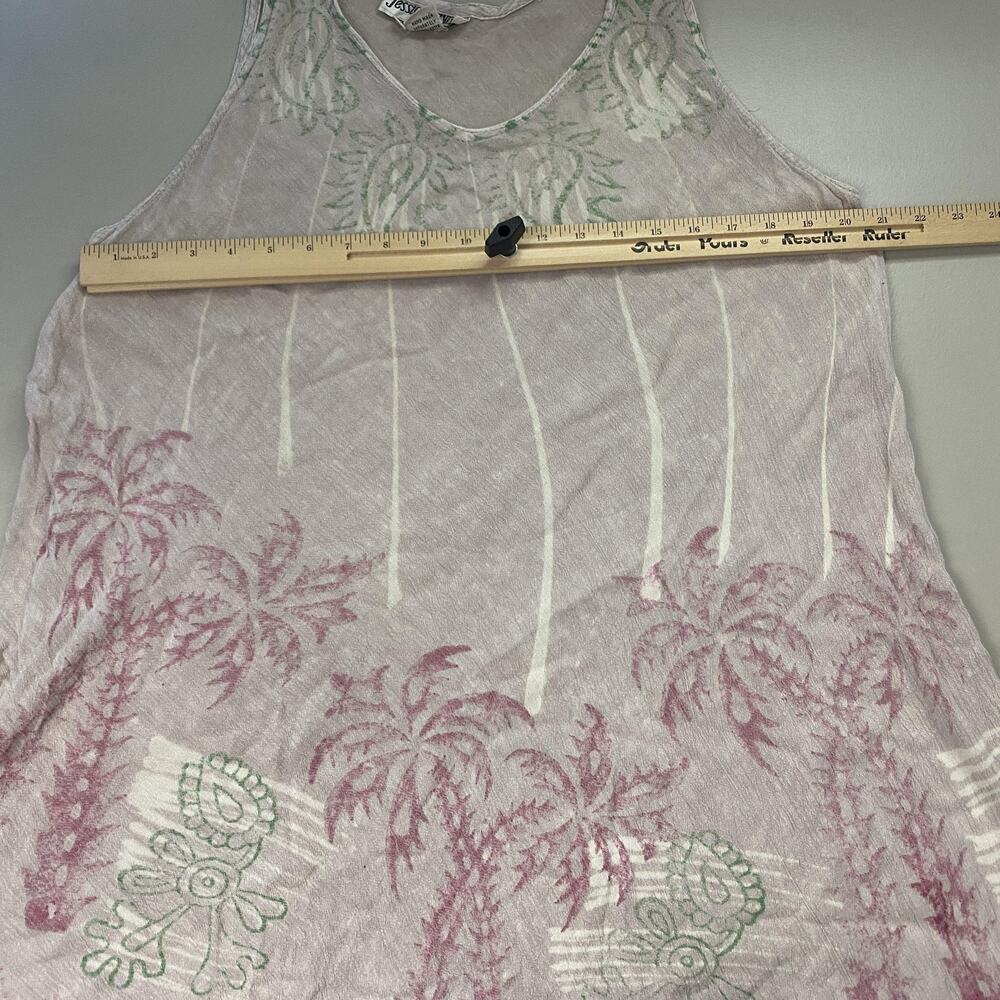 Vintage Jessica Taylor Dress 2X Beige Paisley Tropical Coastal Beachy Grunge Y2K - Picture 6 of 11